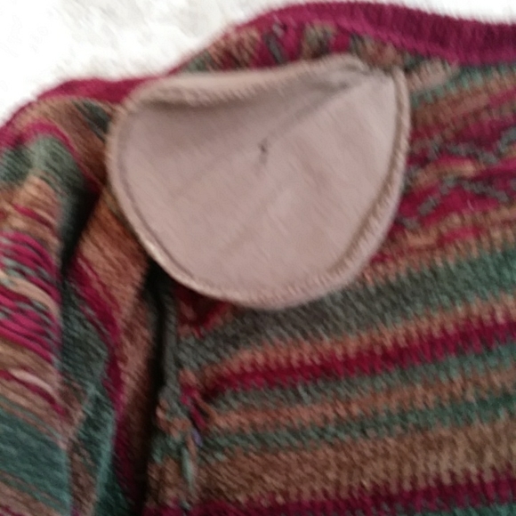 Vintage Christopher & Banks Hand Embroidered Stripe Sweater MEDIUM Brown Red - Picture 10 of 16